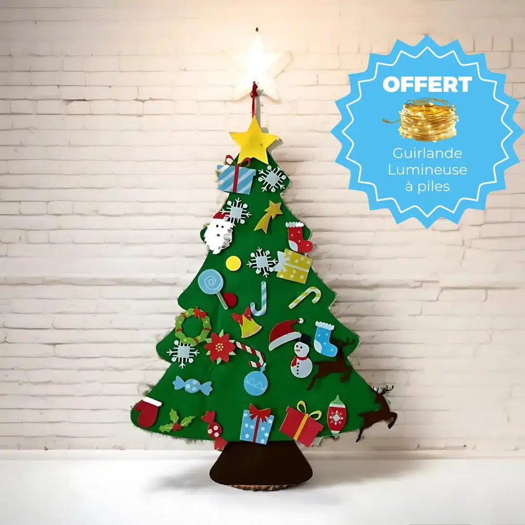Sapin de Noël en Feutrine – 95cm – 26 Pièces de Décoration